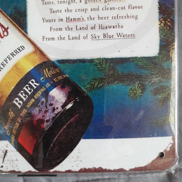 Hamm's Beer tin sign 8x12 Aged for Many Moons Retro Nature design Home Wall Art - Picture 6 of 6